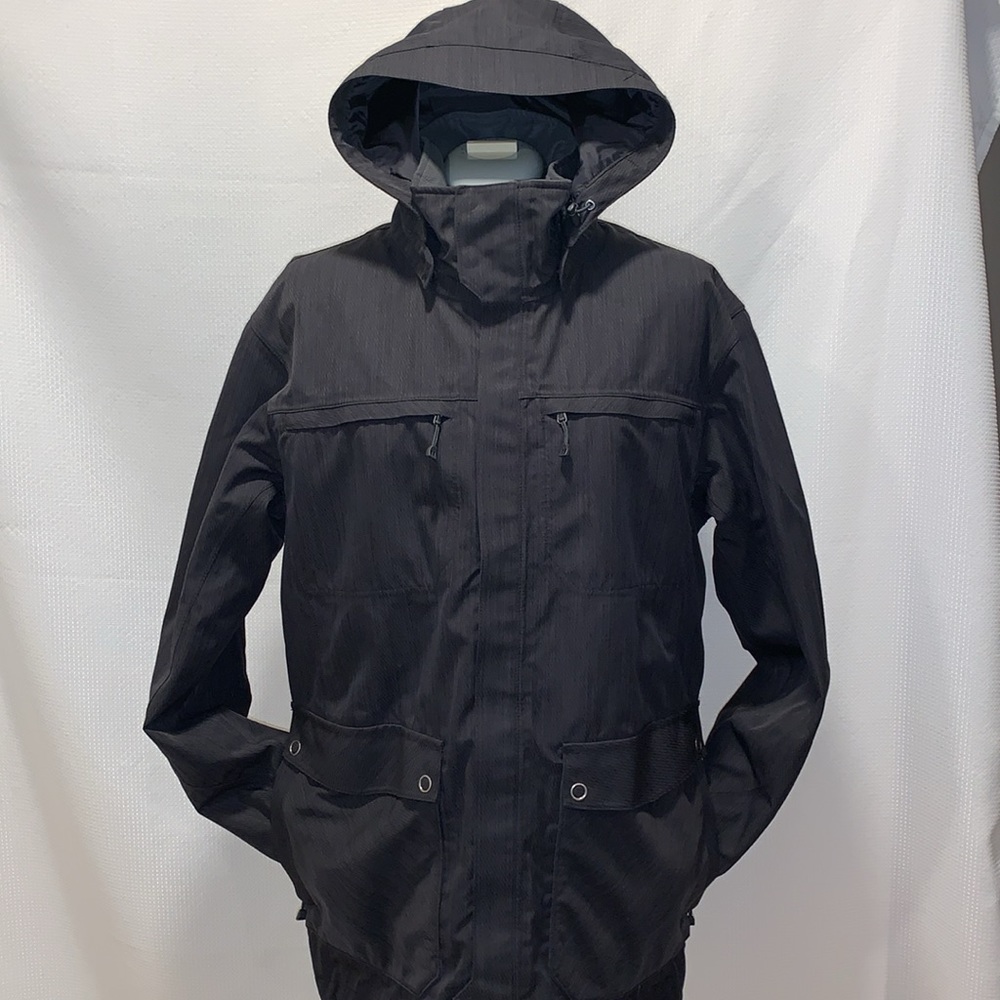 REI Elements Co-Op winter jacket black with removable hood - Picture 3 of 10